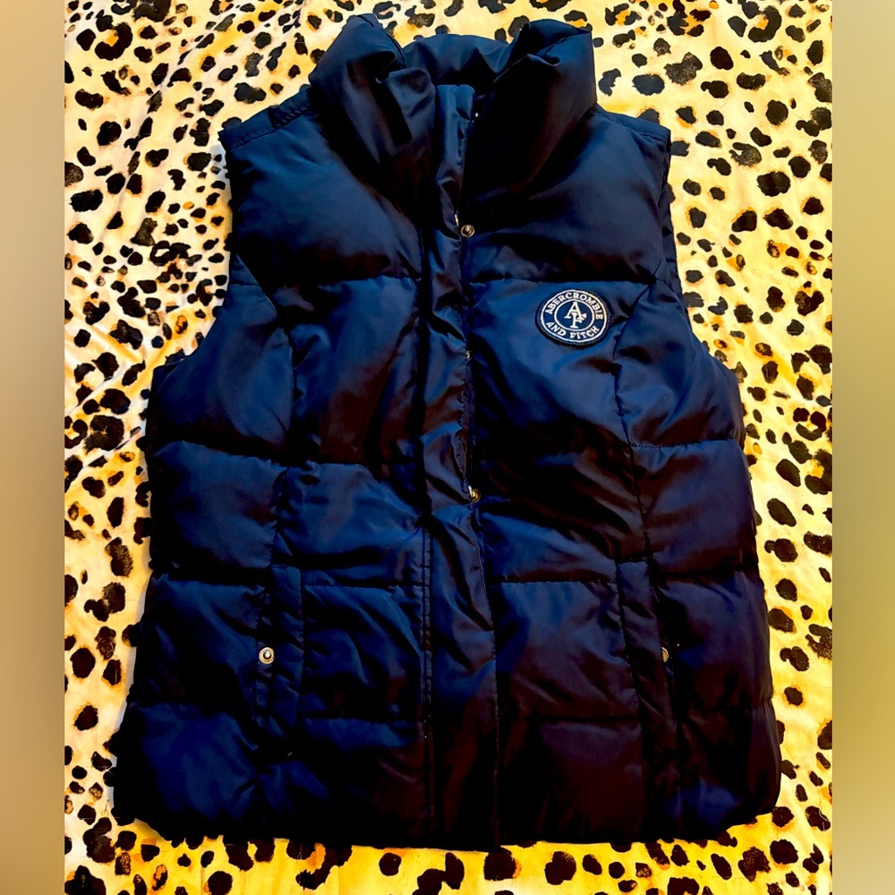 Abercrombie and fitch Navy Puffer Vest with Logo